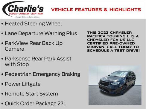Certified 2023 Chrysler Pacifica Touring-L w/ S Appearance Package AWD/4WD image 13