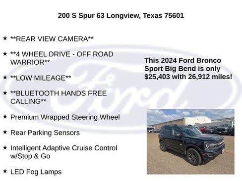 Used 2024 Ford Bronco Sport Big Bend w/ Convenience Package image 15