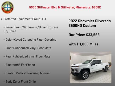Used 2022 Chevrolet Silverado 2500 Custom w/ Custom Value Package image 10