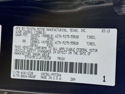 Certified 2018 Toyota Tundra Platinum AWD/4WD image 38