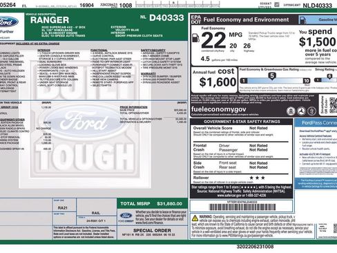 Used 2022 Ford Ranger XL w/ Equipment Group 101A High RWD image 2
