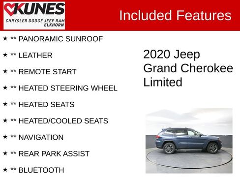 Used 2020 Jeep Grand Cherokee Limited w/ Luxury Group II AWD/4WD image 2