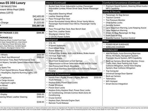 Used 2019 Lexus ES 350 Luxury w/ Accessory Package 2 image 4