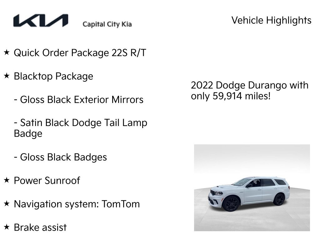 Used 2022 Dodge Durango R/T w/ Blacktop Package AWD/4WD image 8