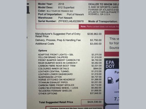 Used 2018 Ferrari 812 Superfast RWD image 4