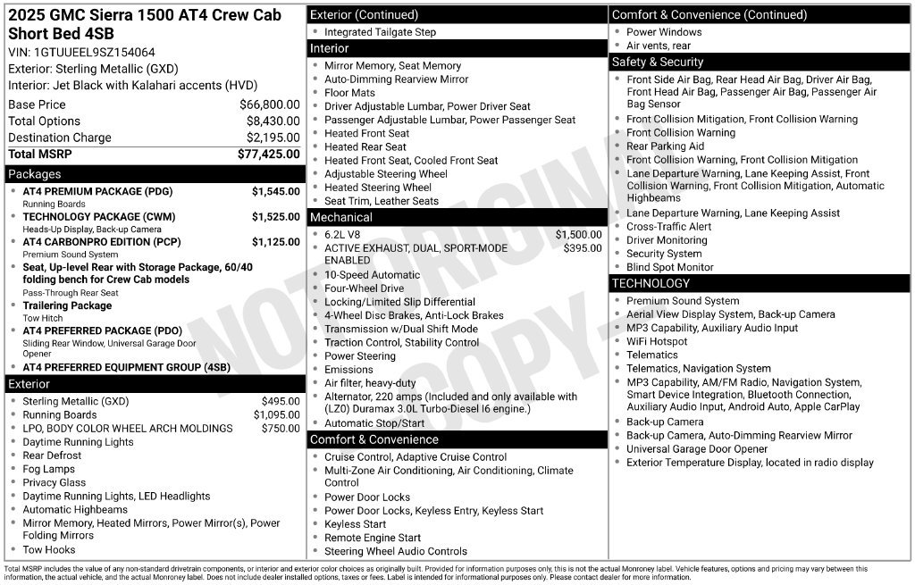 Used 2025 GMC Sierra 1500 AT4 w/ AT4 Premium Package AWD/4WD image 40