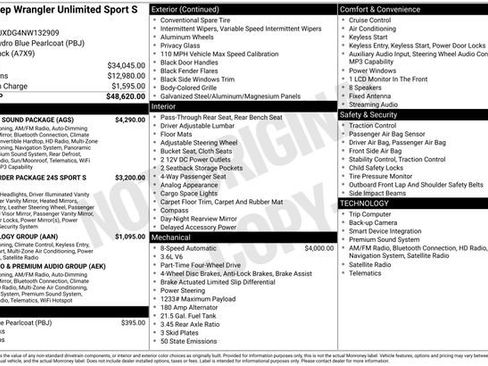 Used 2022 Jeep Wrangler Unlimited Sport w/ Sun And Sound Package AWD/4WD image 7