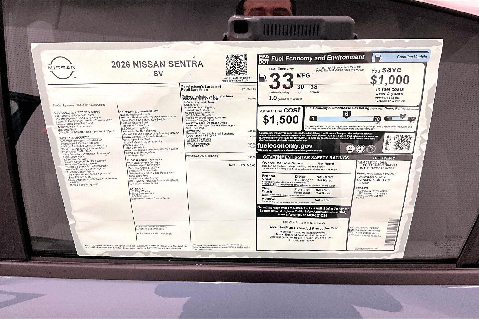 New 2026 Nissan Sentra SV w/ SV Convenience Package FWD image 75