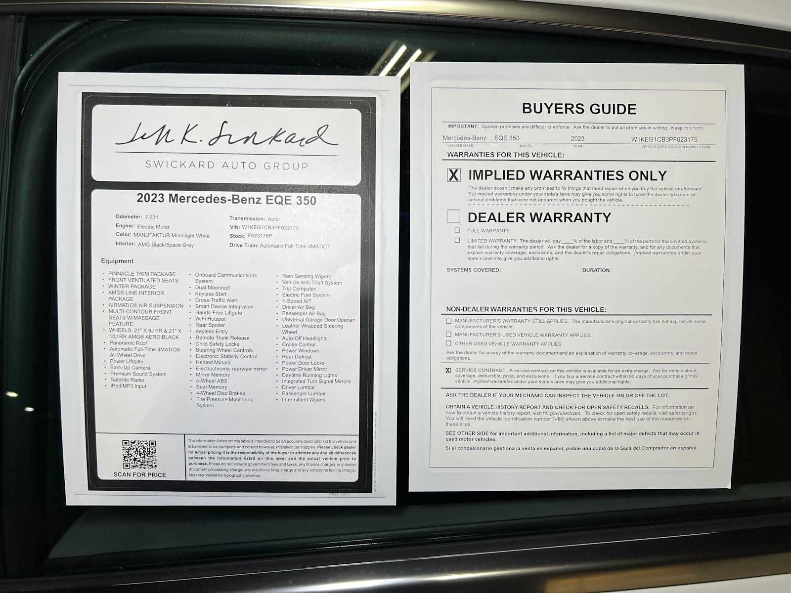Certified 2023 Mercedes-Benz EQE 350+ 4MATIC Sedan image 48