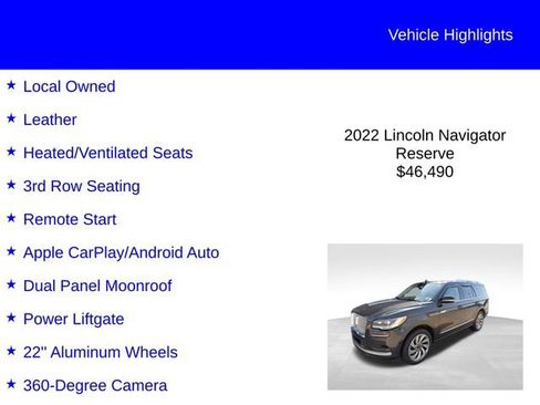 Used 2022 Lincoln Navigator Reserve AWD/4WD image 2
