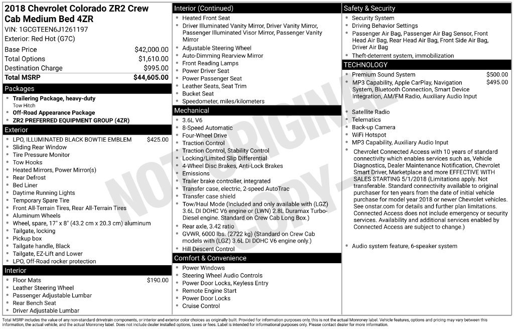 Used 2018 Chevrolet Colorado ZR2 AWD/4WD image 3