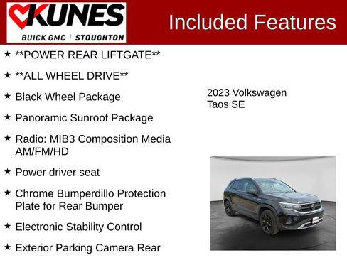 Used 2023 Volkswagen Taos SE w/ Panoramic Sunroof Package AWD/4WD image 3