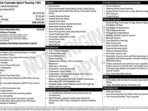 Used 2019 Buick Cascada Sport Touring w/ Dark Effects Package image 32