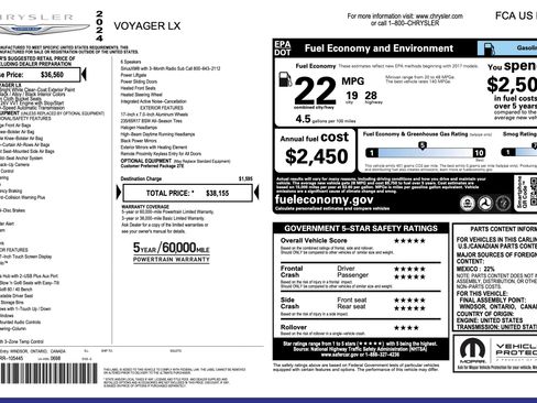 Used 2024 Chrysler Voyager LX FWD image 4