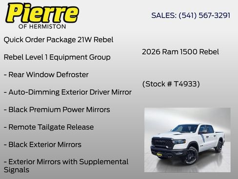 New 2026 RAM 1500 Rebel w/ Bed Utility Group AWD/4WD image 6