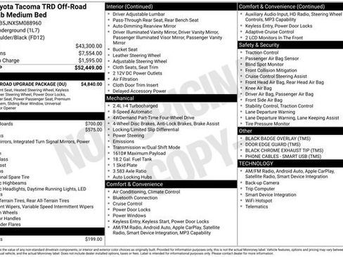 Used 2025 Toyota Tacoma TRD Off-Road w/ TRD Off Road Upgrade Package AWD/4WD image 34