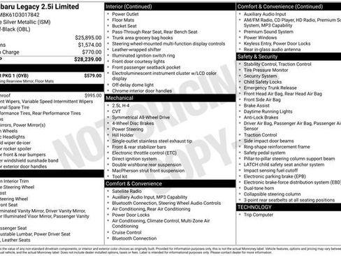 Used 2013 Subaru Legacy 2.5i Limited w/ Popular Pkg 1 image 6