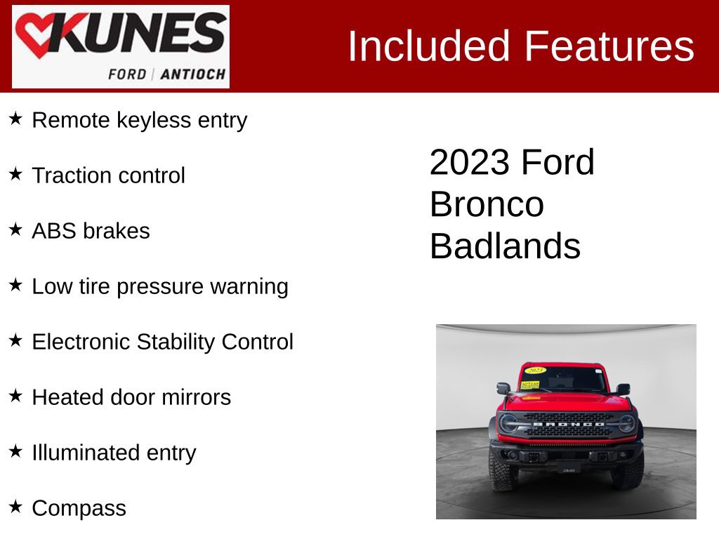 Used 2023 Ford Bronco Badlands w/ Sasquatch Package AWD/4WD image 3