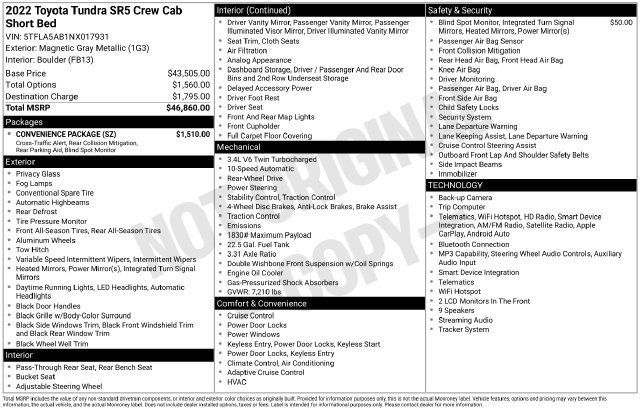 Used 2022 Toyota Tundra SR5 w/ Convenience Package RWD image 5