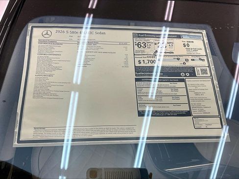 New 2026 Mercedes-Benz S 580e 4MATIC Sedan image 17