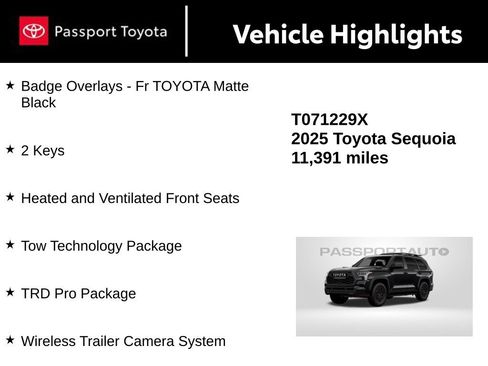 Certified 2025 Toyota Sequoia TRD Pro w/ Tow Technology Package AWD/4WD image 5