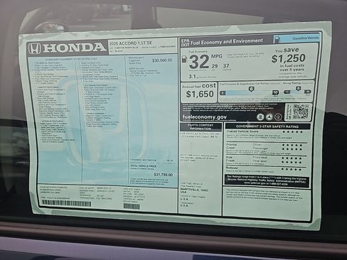 New 2025 Honda Accord SE image 18