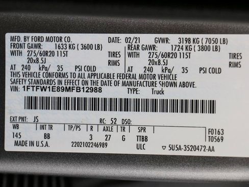 Used 2021 Ford F150 Platinum w/ Tow Technology Package image 39