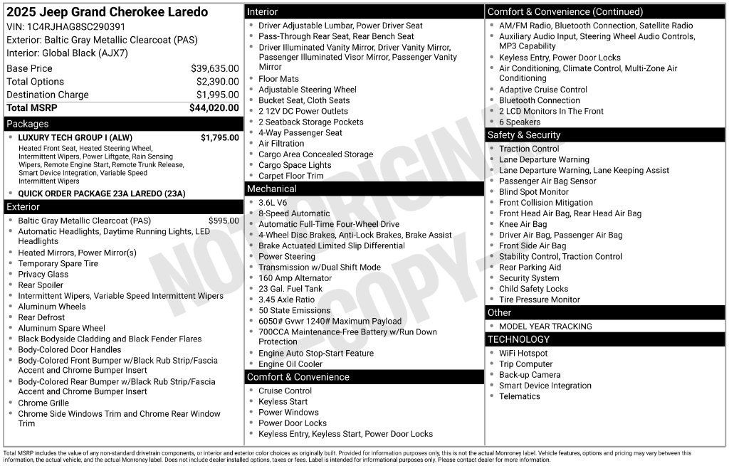 Used 2025 Jeep Grand Cherokee Laredo w/ Luxury Tech Group I AWD/4WD image 36