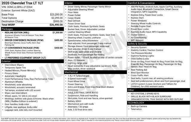 Used 2020 Chevrolet Trax LT w/ Redline Edition FWD image 37