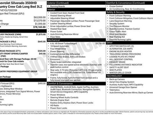 Used 2020 Chevrolet Silverado 3500 High Country w/ Technology Package image 10