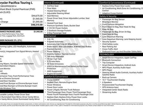 Used 2023 Chrysler Pacifica Touring-L w/ S Appearance Package AWD/4WD image 11