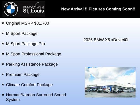 Used 2026 BMW X5 xDrive40i w/ M Sport Package AWD/4WD image 3