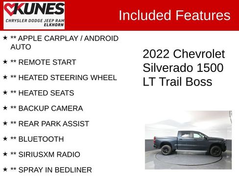 Used 2022 Chevrolet Silverado 1500 LT Trail Boss w/ Safety Package AWD/4WD image 2