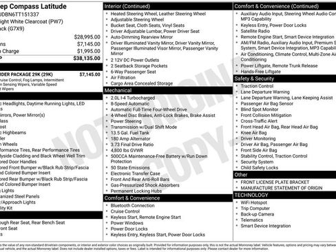 New 2026 Jeep Compass Latitude w/ Quick Order Package 29K image 4