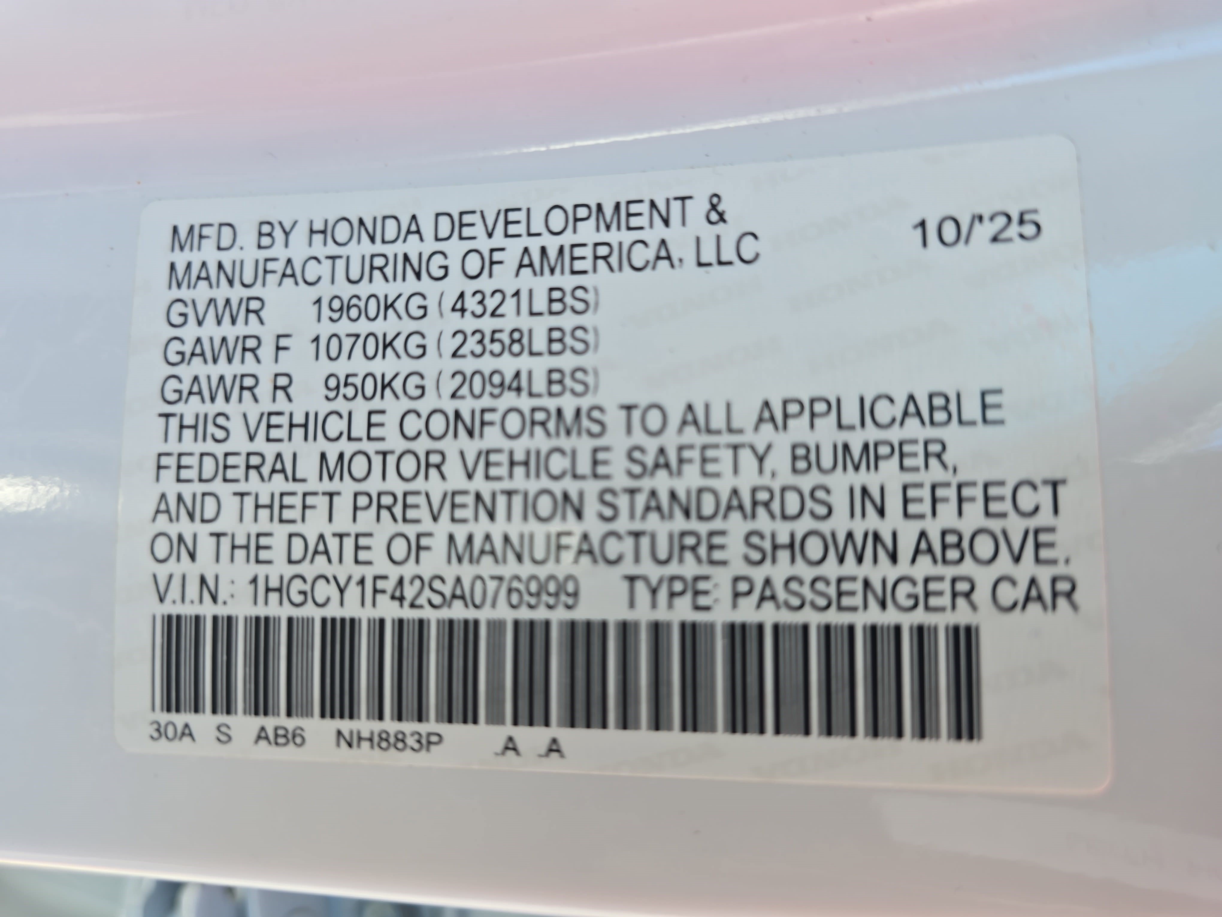 Certified 2025 Honda Accord SE image 34