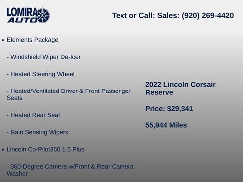 Used 2022 Lincoln Corsair Reserve w/ Equipment Group 201A AWD/4WD image 9