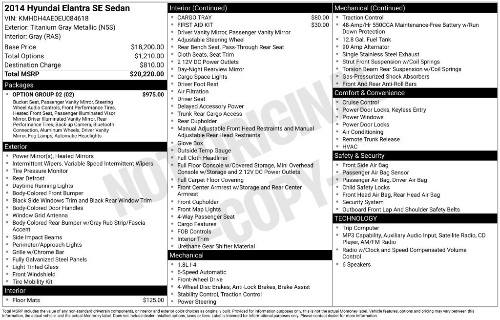 Used 2014 Hyundai Elantra SE w/ Option Group 02 FWD image 6