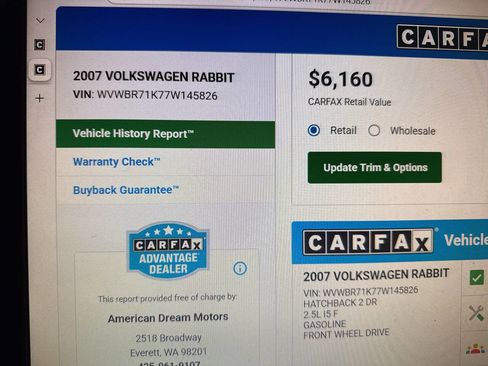 Used 2007 Volkswagen Rabbit 2-Door image 8