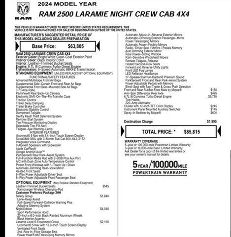 Used 2024 RAM 2500 Laramie w/ Night Edition AWD/4WD image 9