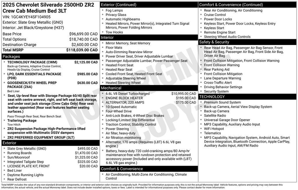 Used 2025 Chevrolet Silverado 2500 ZR2 w/ Technology Package AWD/4WD image 33