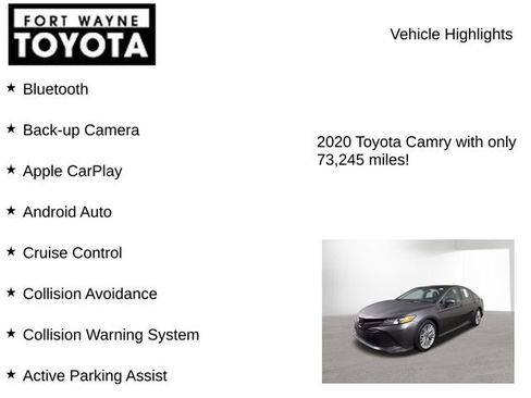 Used 2020 Toyota Camry XLE w/ Navigation Package FWD image 8