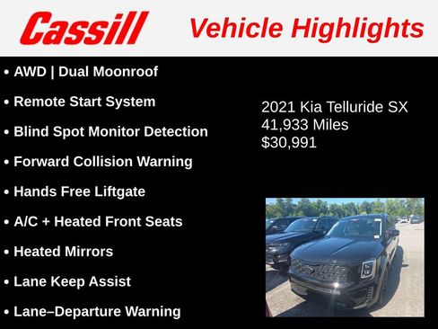 Used 2021 Kia Telluride SX w/ Nightfall Edition Package AWD/4WD image 3