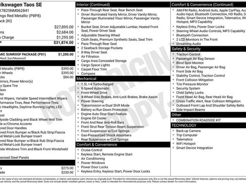 Certified 2022 Volkswagen Taos SE w/ Panoramic Sunroof Package FWD image 33