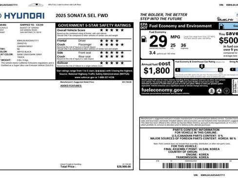 Used 2025 Hyundai Sonata SEL image 2