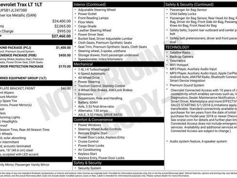 Used 2018 Chevrolet Trax LT w/ Sun & Sound Package AWD/4WD image 4