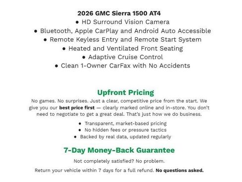 Used 2026 GMC Sierra 1500 AT4 w/ AT4 Premium Package AWD/4WD image 1