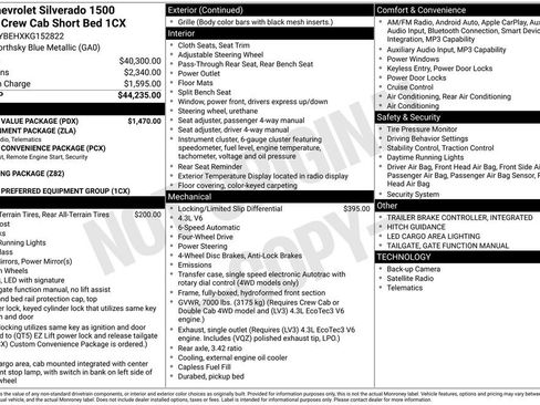 Used 2019 Chevrolet Silverado 1500 Custom w/ Custom Value Package AWD/4WD image 5