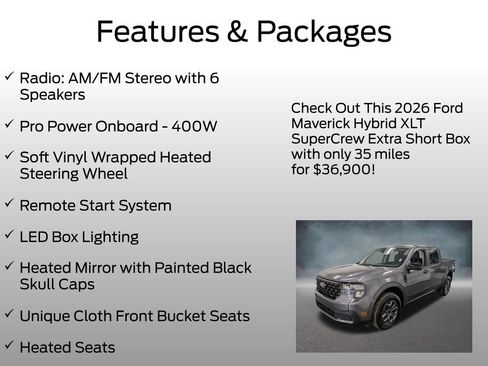 Used 2026 Ford Maverick XLT w/ Equipment Group 301A AWD/4WD image 8