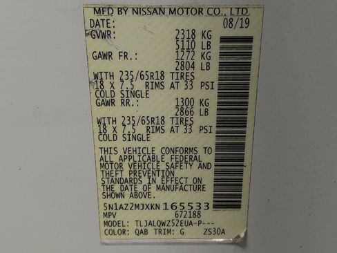 Used 2019 Nissan Murano SV w/ Premium Package FWD image 33