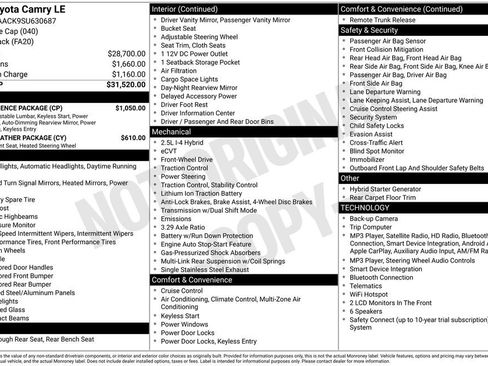 Used 2025 Toyota Camry LE w/ Convenience Package FWD image 28